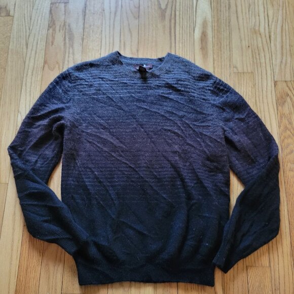 Black Brown 1826 Mens Medium Cashmere & Alpaca Blend Ombre Sweater - Picture 6 of 6